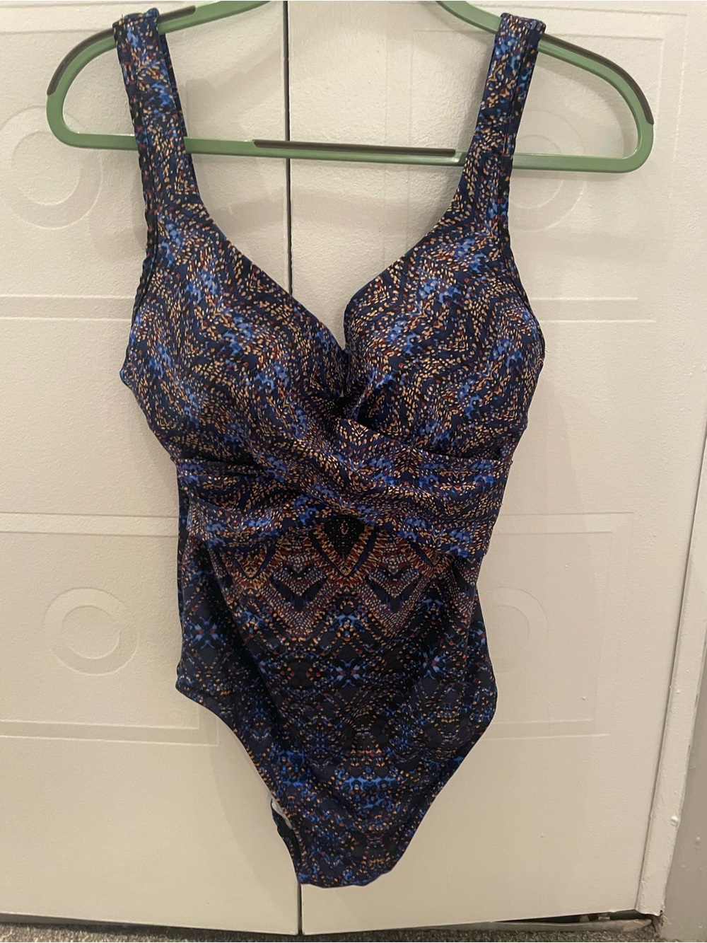 Miraclesuit Blue and gold Patterned One-Piece Swimsuit